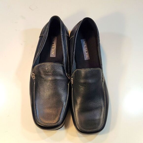 AQUILES  SQUARE TOE SLIP-ON WOMEN"S LEATHER FLAT SHOE - Picture 2 of 12